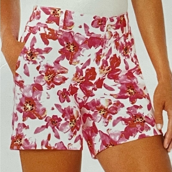 Isaac Mizrahi Pink Water Color Floral Print Size 14 - Picture 1 of 10